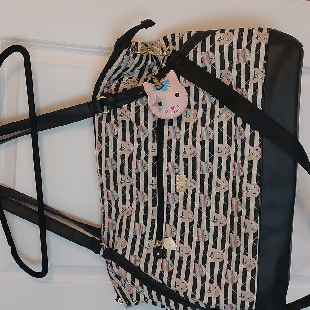 Betsey Johnson Quited Rainbow Kitty Weekender